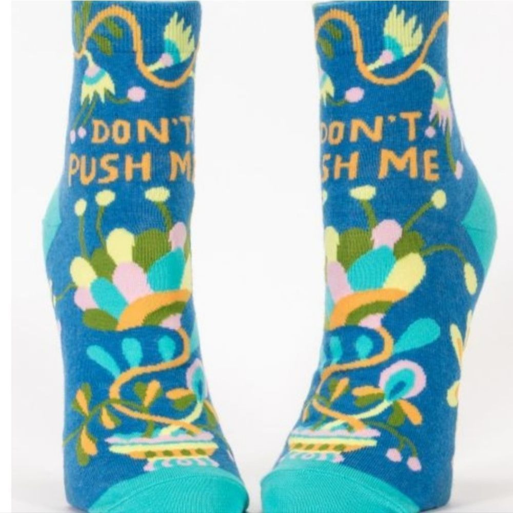NEW Blue Q Ankle Socks Don't Push Me